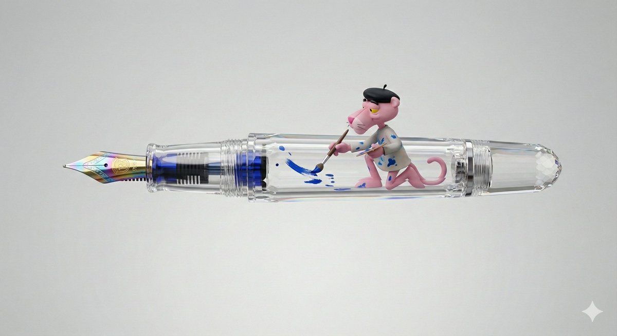 粉红豹钢笔 3D 渲染提示