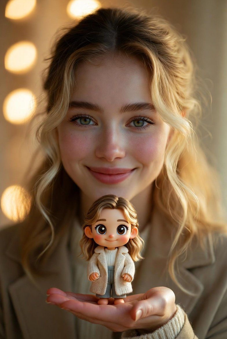 电影人像模式搭配迷你 Q 版手办