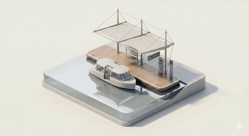 3D 等距城市交通站点透视模型提示