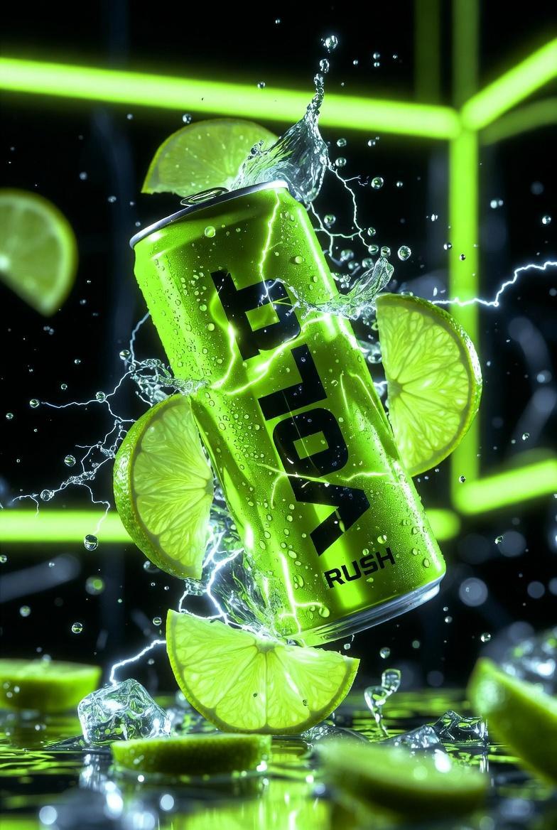 “VOLT RUSH” 能量饮料的超电影感产品摄影