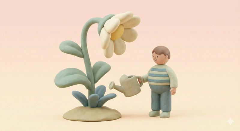 黏土风格柔和简约 3D 插画模板