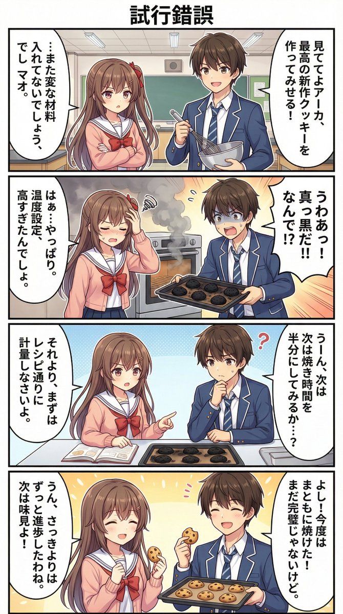AI 漫画主题：反复试验