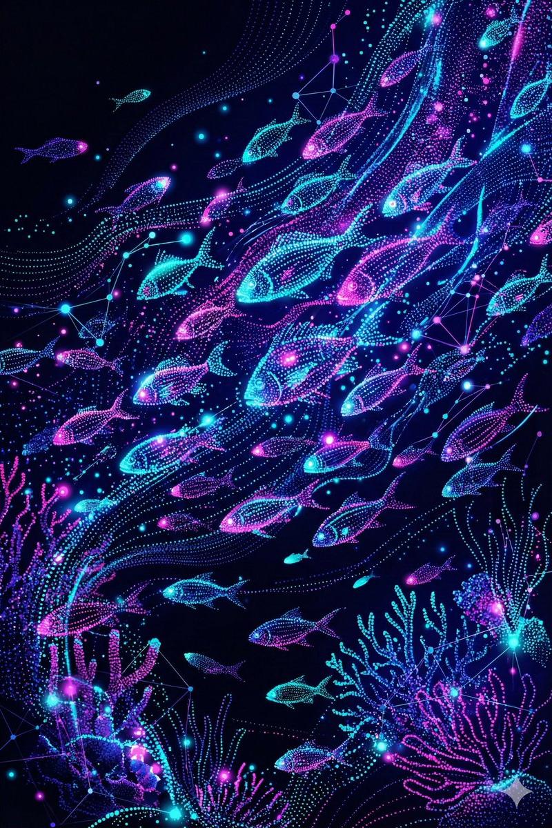 霓虹点彩赛博朋克插画
