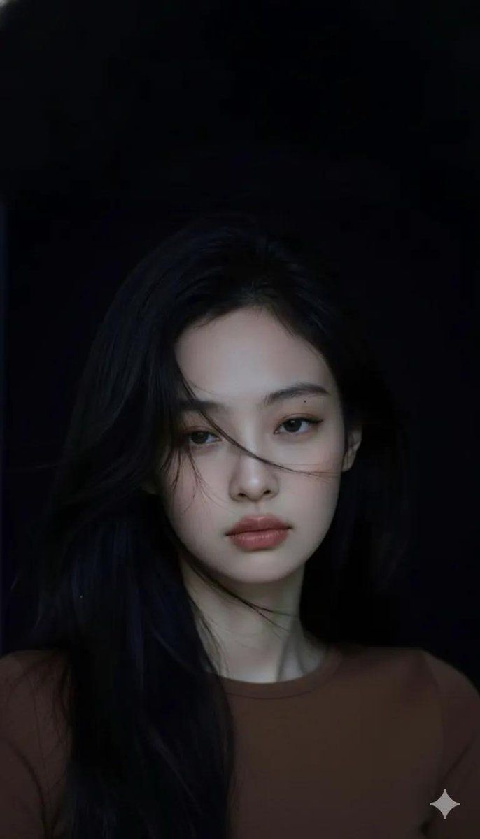 身穿棕色上衣的电影感人像特写