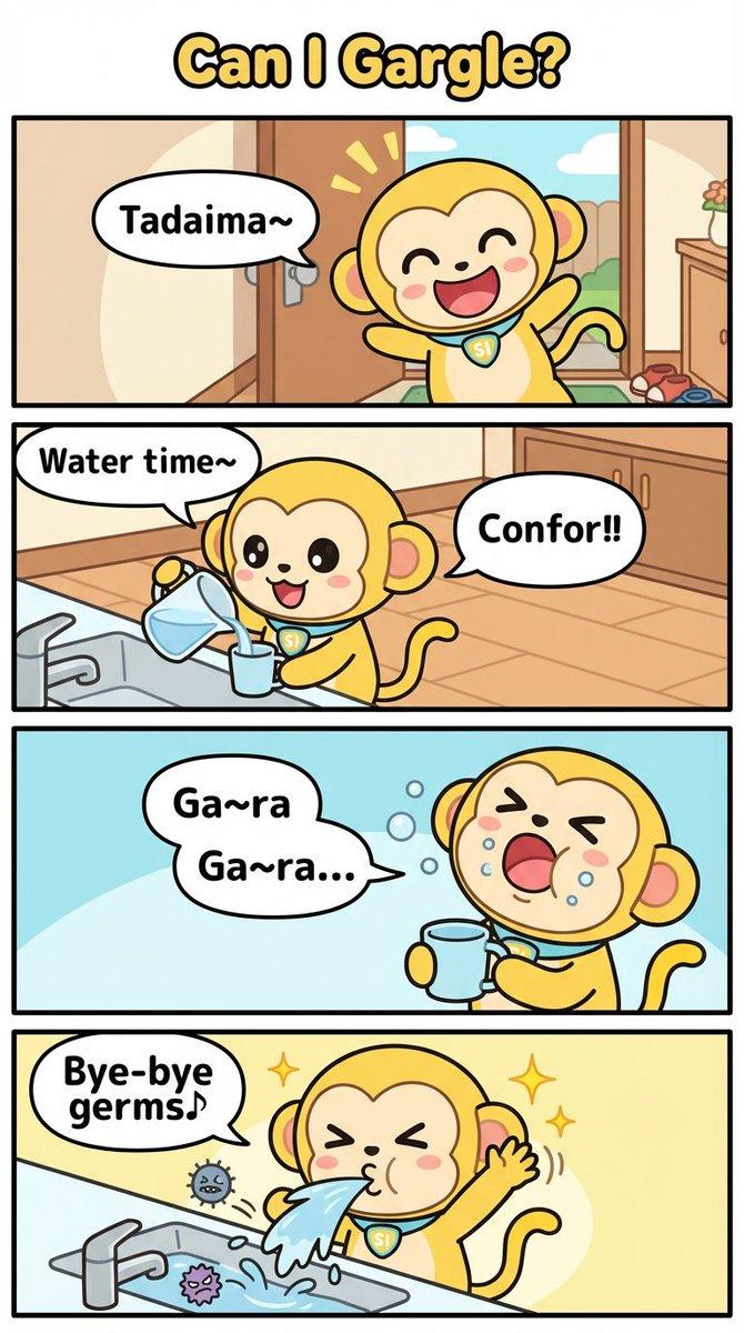 四格漫画提示:漱口(英文版)