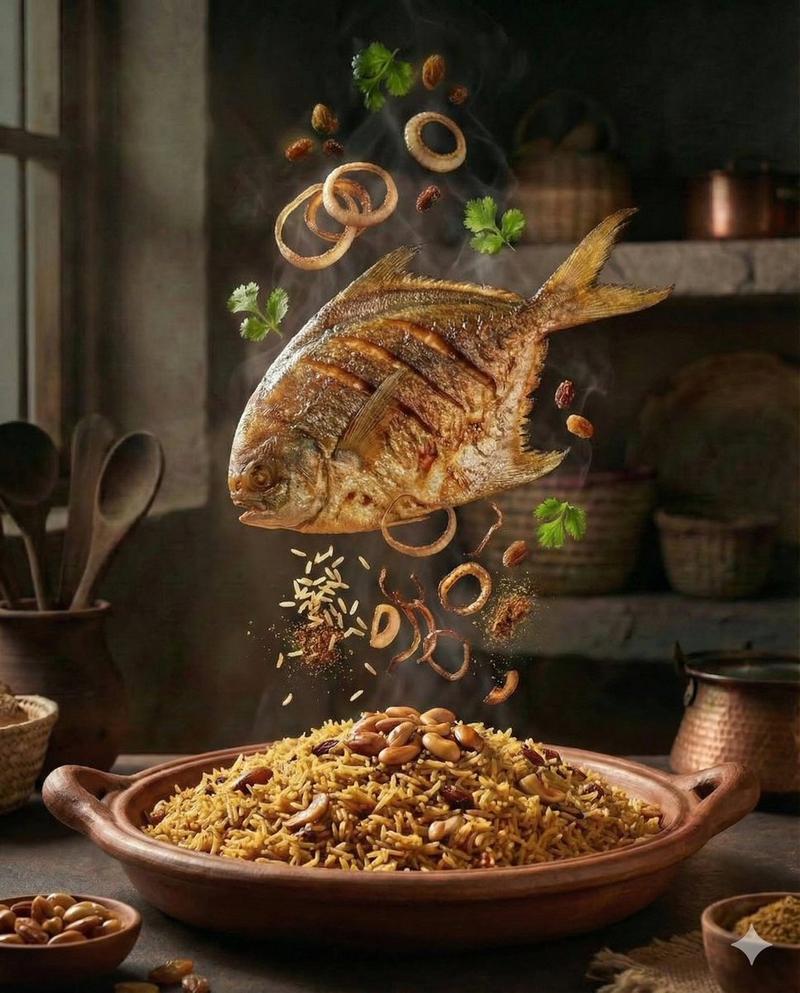电影级爆炸视图中东美食场景