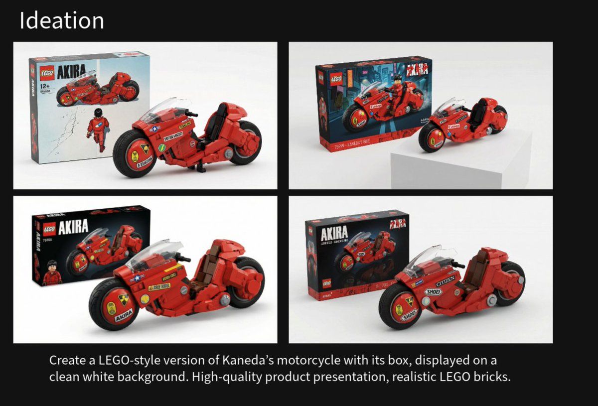 LEGO 金田摩托车产品拍摄提示