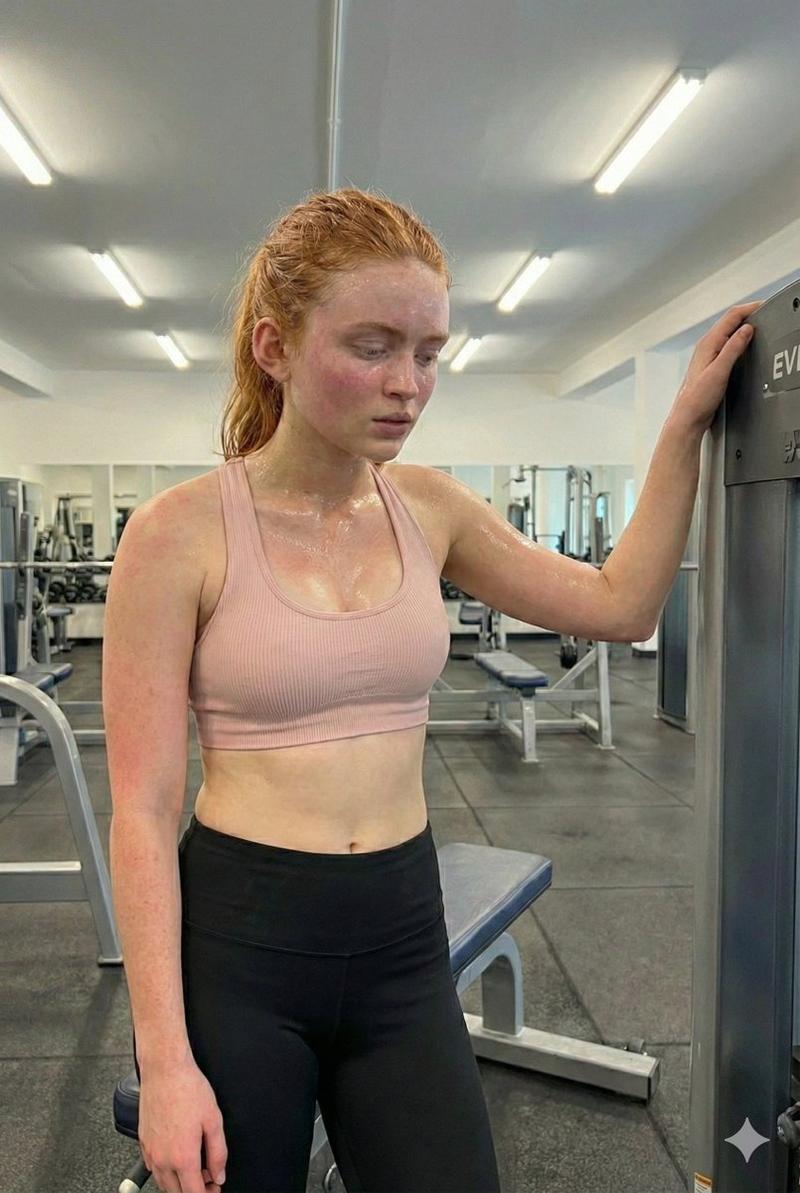 赛迪·辛克 (Sadie Sink) 健身后的超逼真自拍