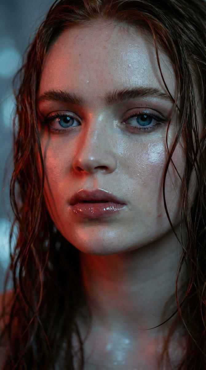 安雅·泰勒-乔伊 (Anya Taylor-Joy) 湿发超写实微距肖像