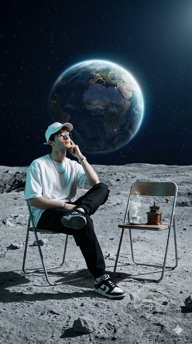 月球平原上的超现实电影时尚大片