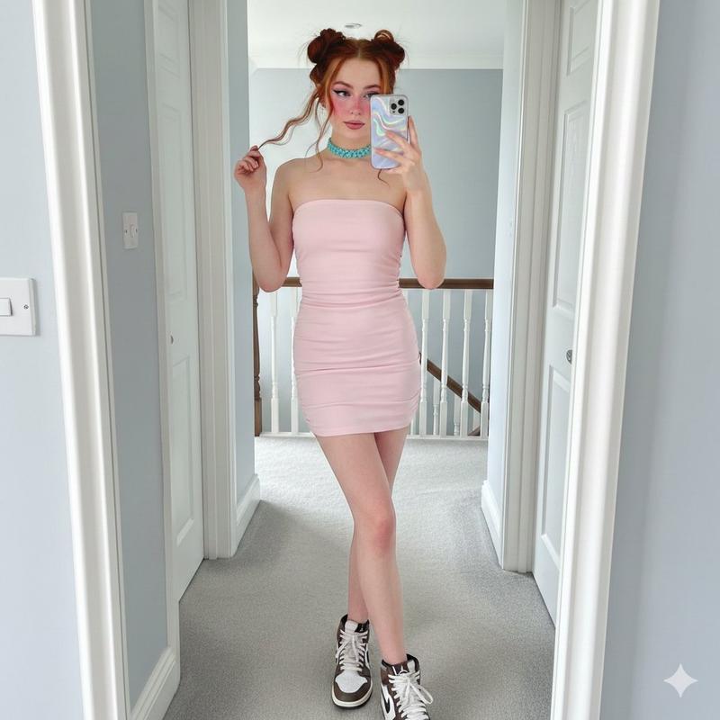 Sadie Sink E-Girl 镜面自拍提示词