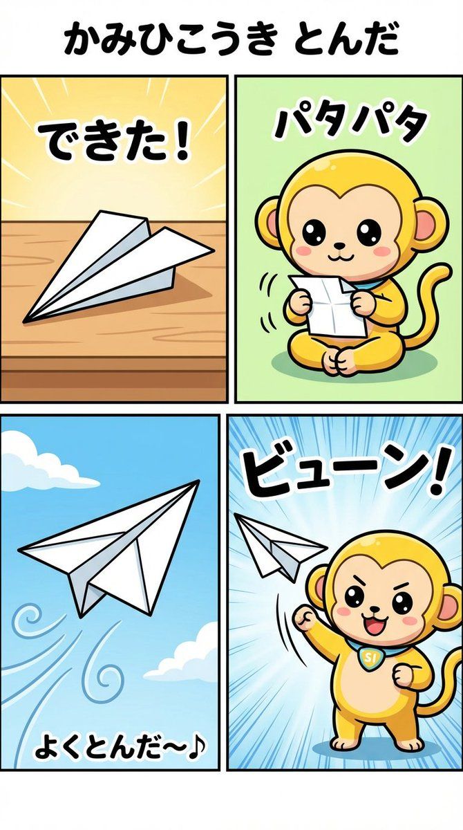 Nano-kun 的日常生活：纸飞机漫画提示