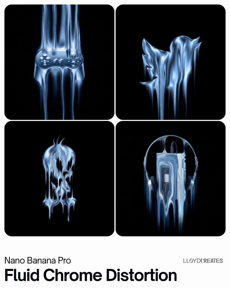 流体 Chrome 扭曲产品渲染