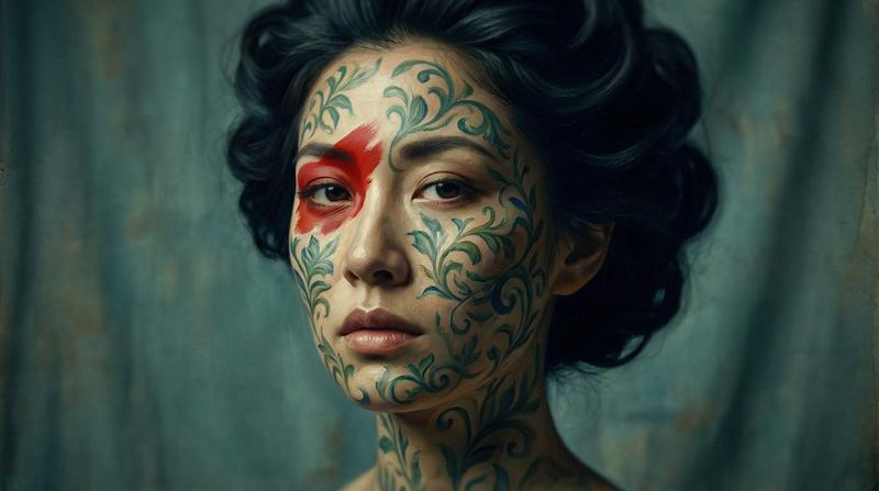 植物皮肤图案电影人像