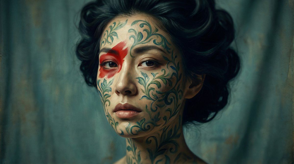 植物皮肤图案电影人像