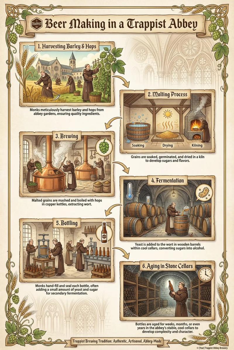 Trappist 修道院啤酒酿造信息图