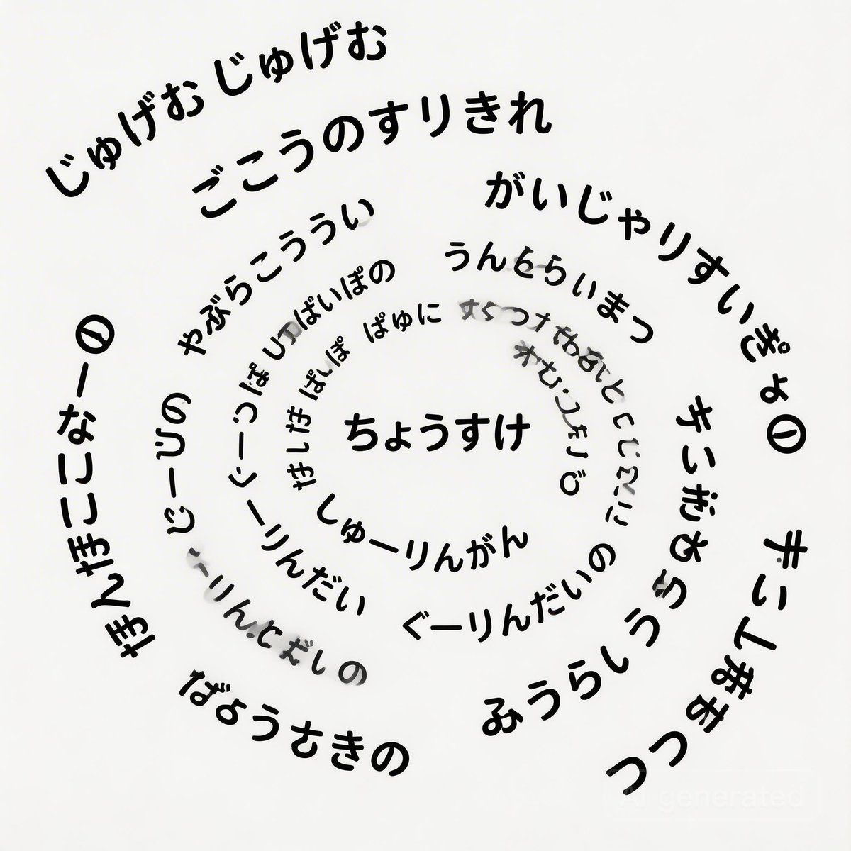 日文文本螺旋生成提示 (Jugemu)