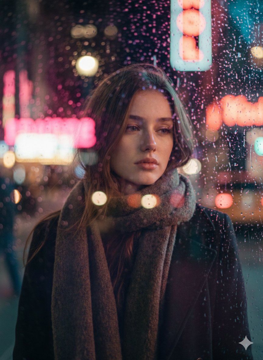 Brandon Woelfel 的雨夜电影感肖像