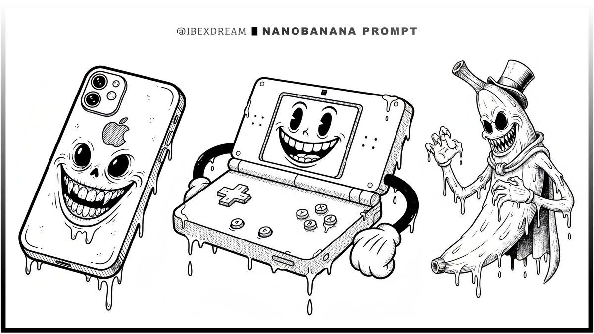 超现实橡皮管墨水风格插画