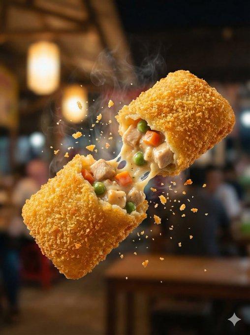 超逼真油炸零食爆炸美食摄影提示词