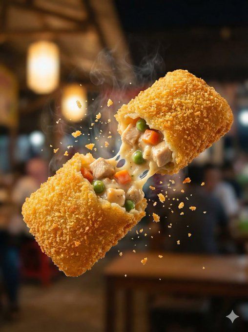 超逼真油炸零食爆炸美食摄影提示词
