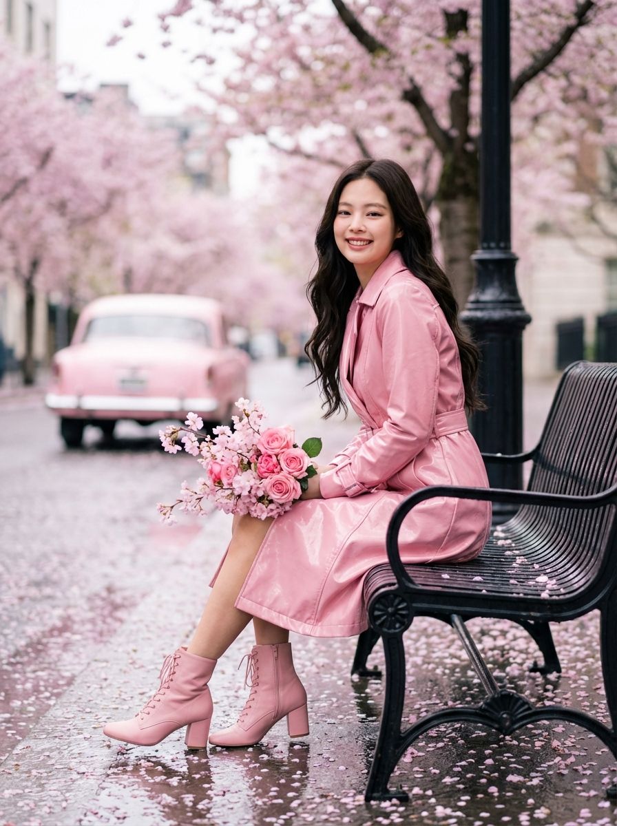 Jennie Kim 粉色春日肖像