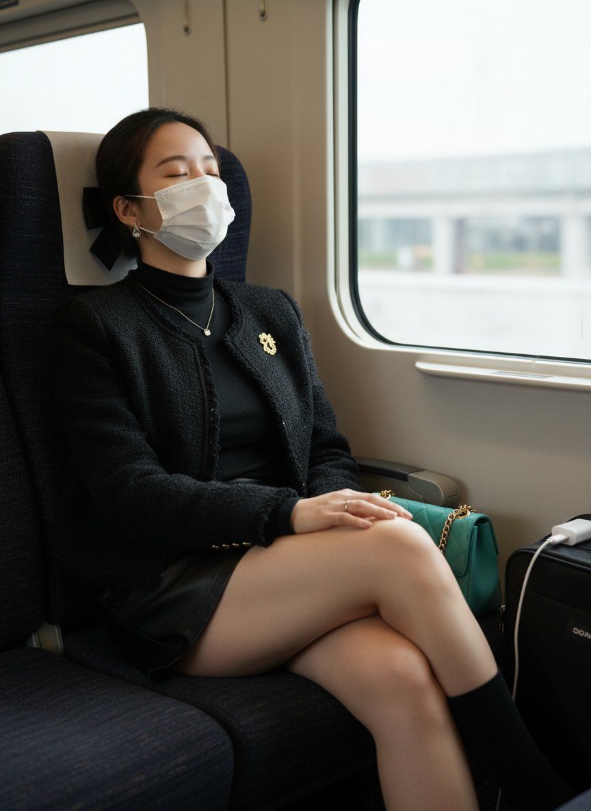 在火车上生成逼真图像的详细结构化提示