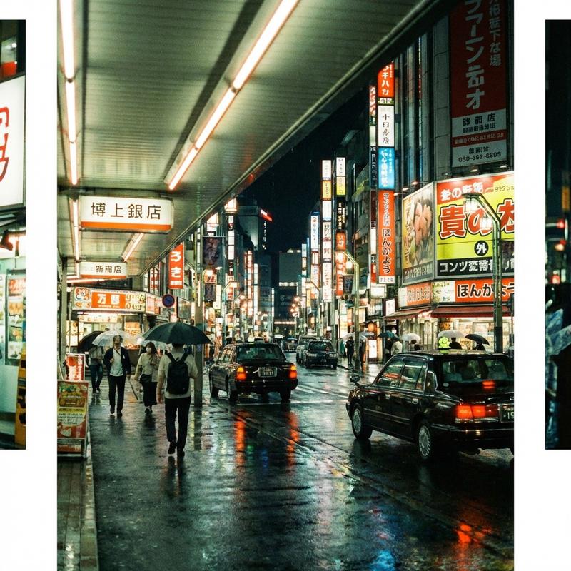 东京街头夜景电影感十足