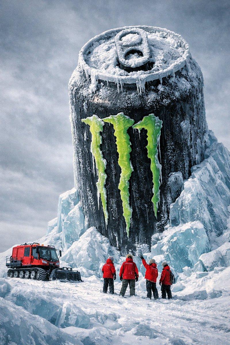 北极的巨型 Monster Energy 罐