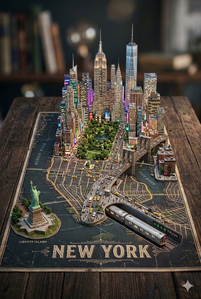 3D 迷你纽约城立体模型