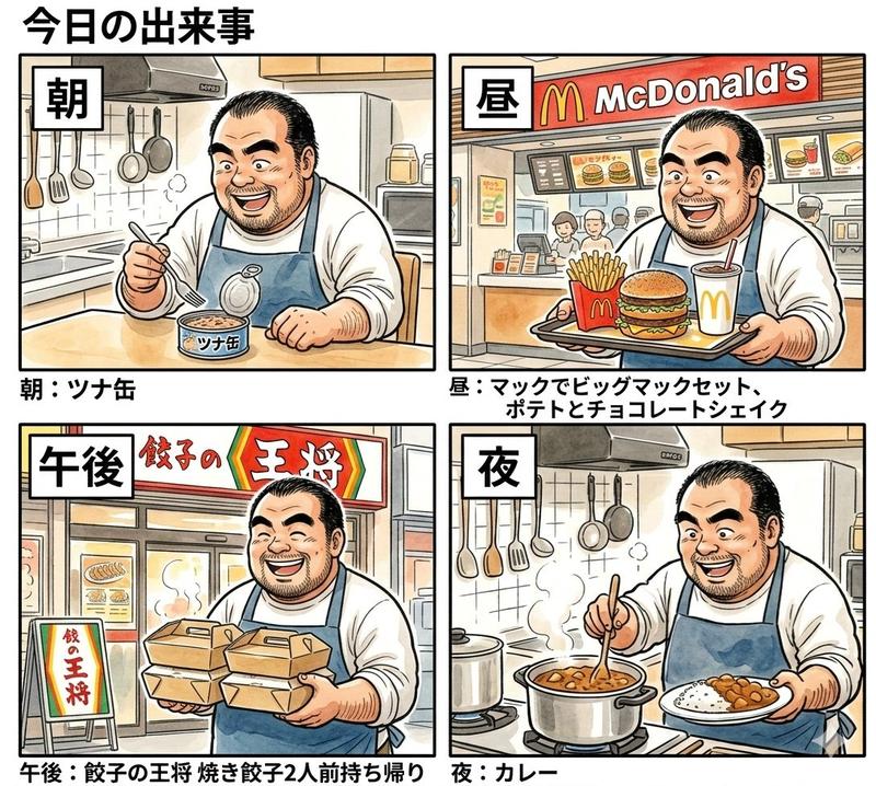 四格漫画提示：一日三餐