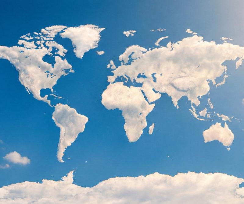Continent-shaped cloud sky: GPT Image 2 prompt
