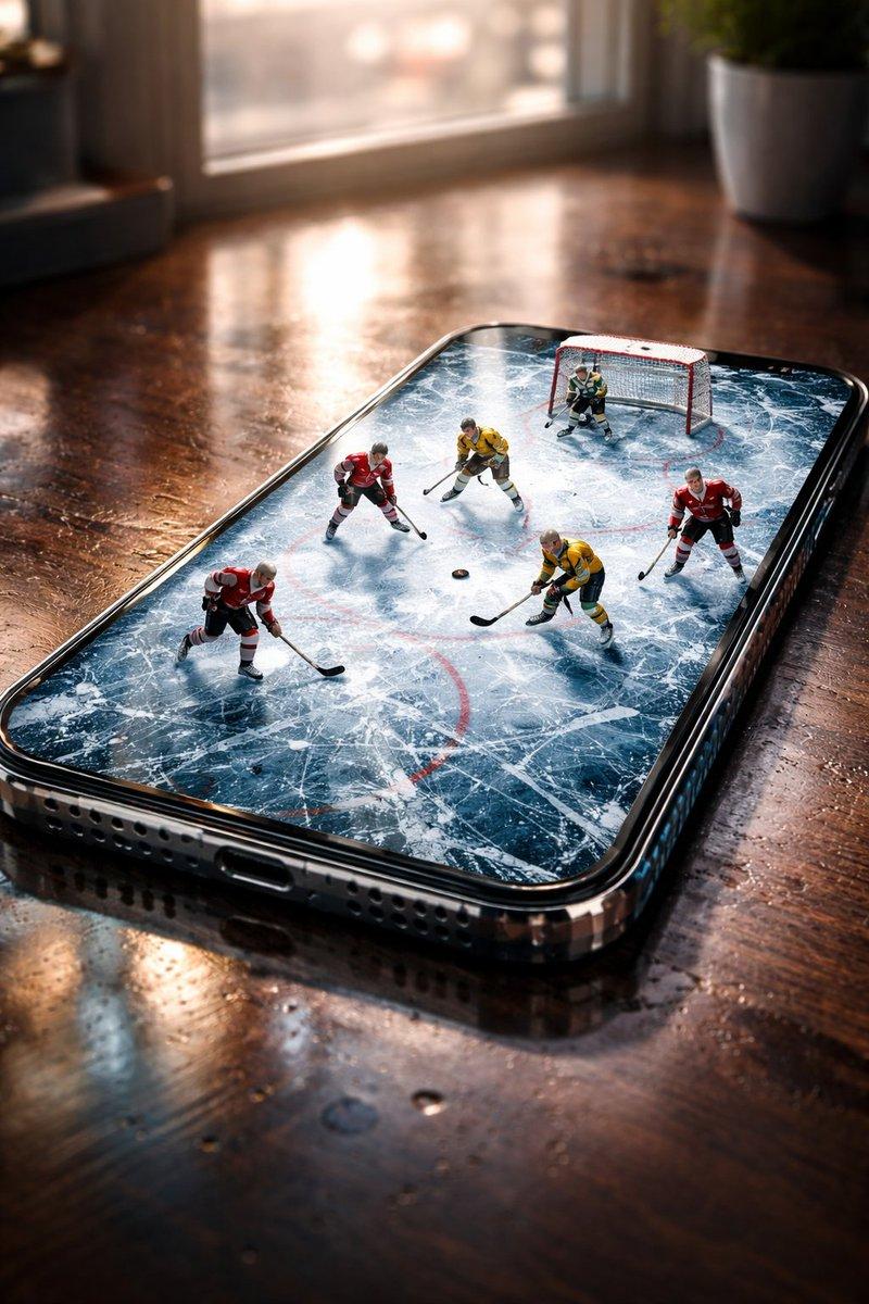 Phone screen hockey rink poster: GPT Image 2 prompt