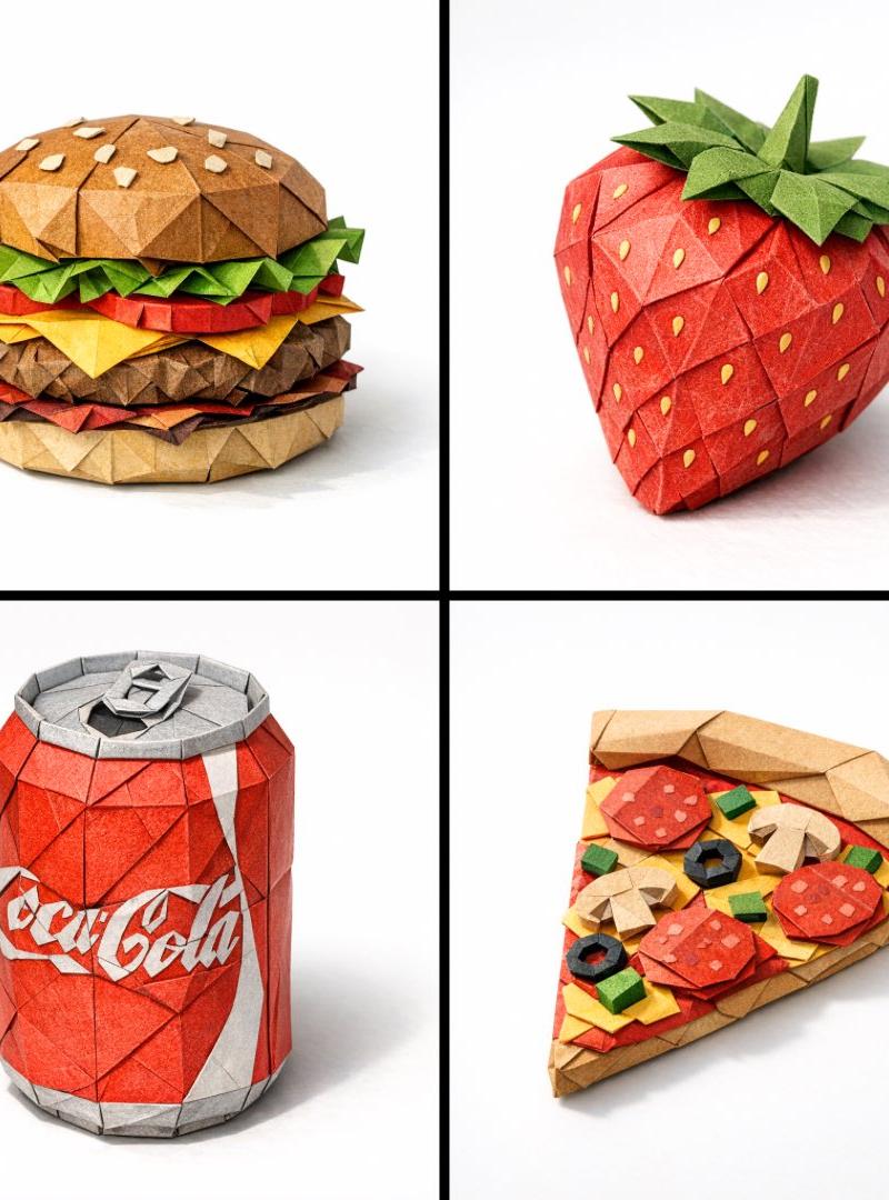 Origami paper food art: GPT Image 2 prompt