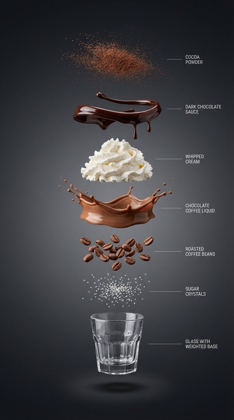 Chocolate coffee exploded shot: GPT Image 2 prompt
