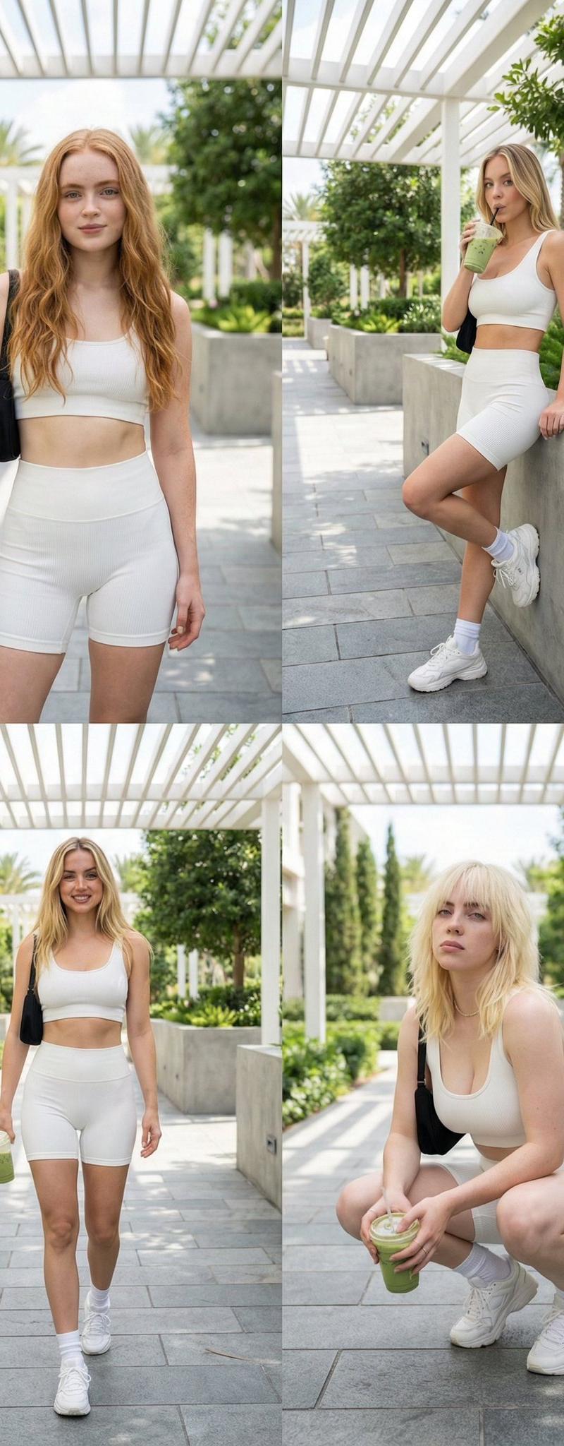 Clean girl 2x2 resort grid: GPT Image 2 prompt