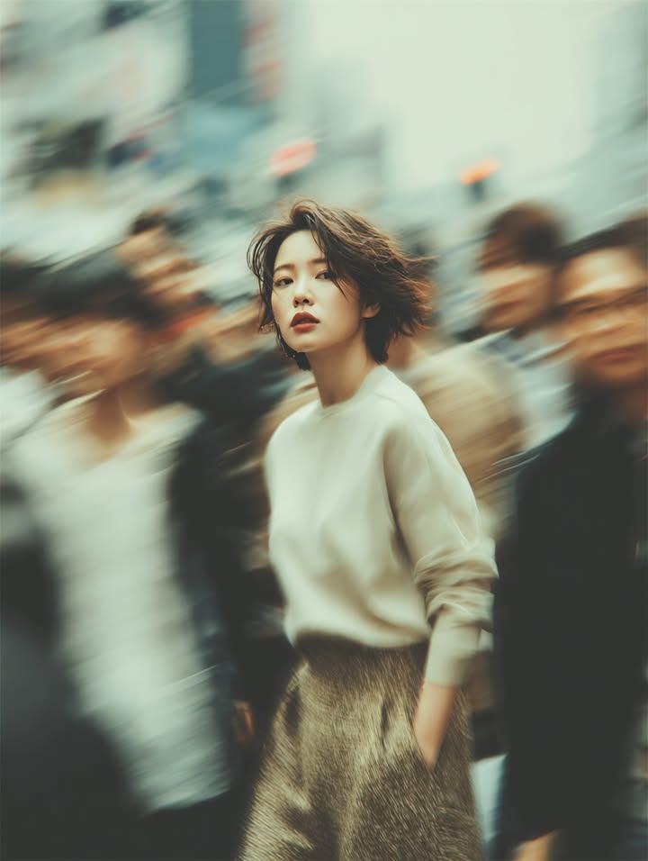 Motion blur crowd portrait: GPT Image 2 prompt