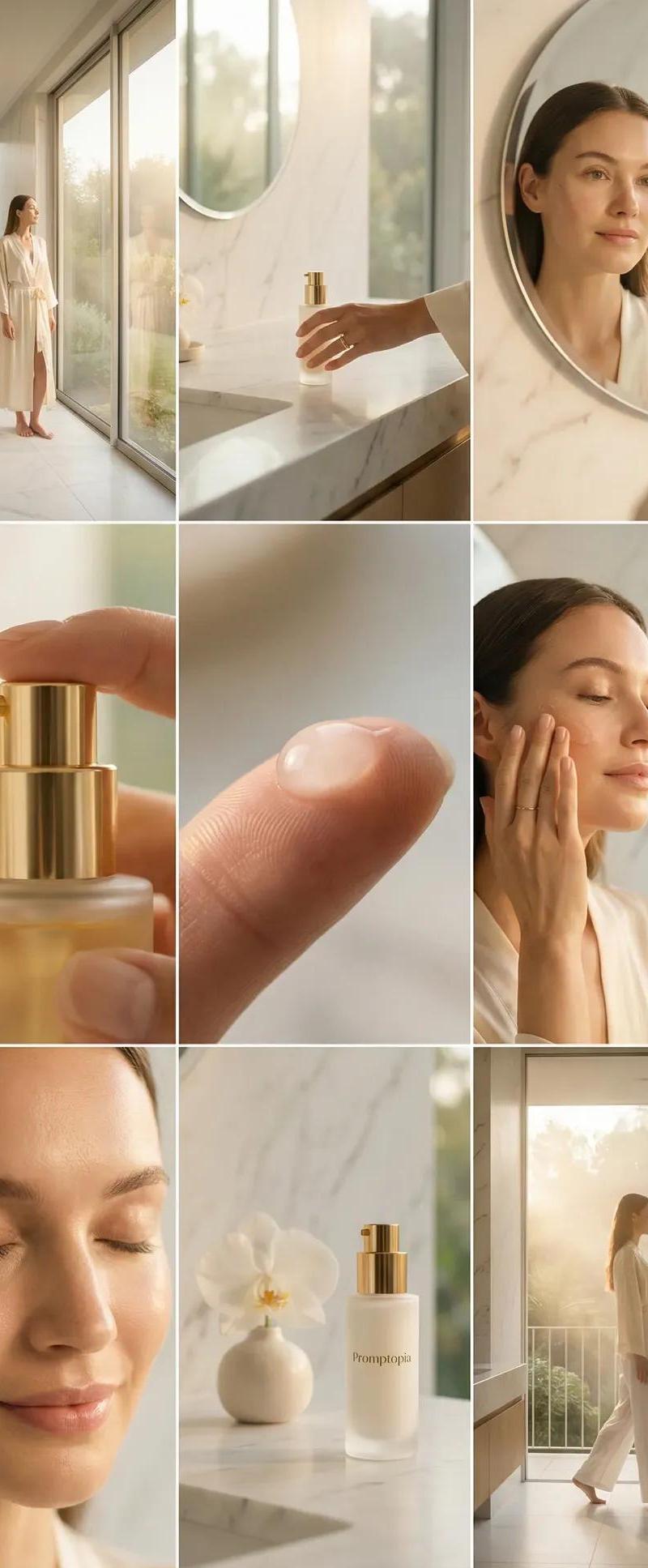 Skincare routine multi-scene: GPT Image 2 prompt