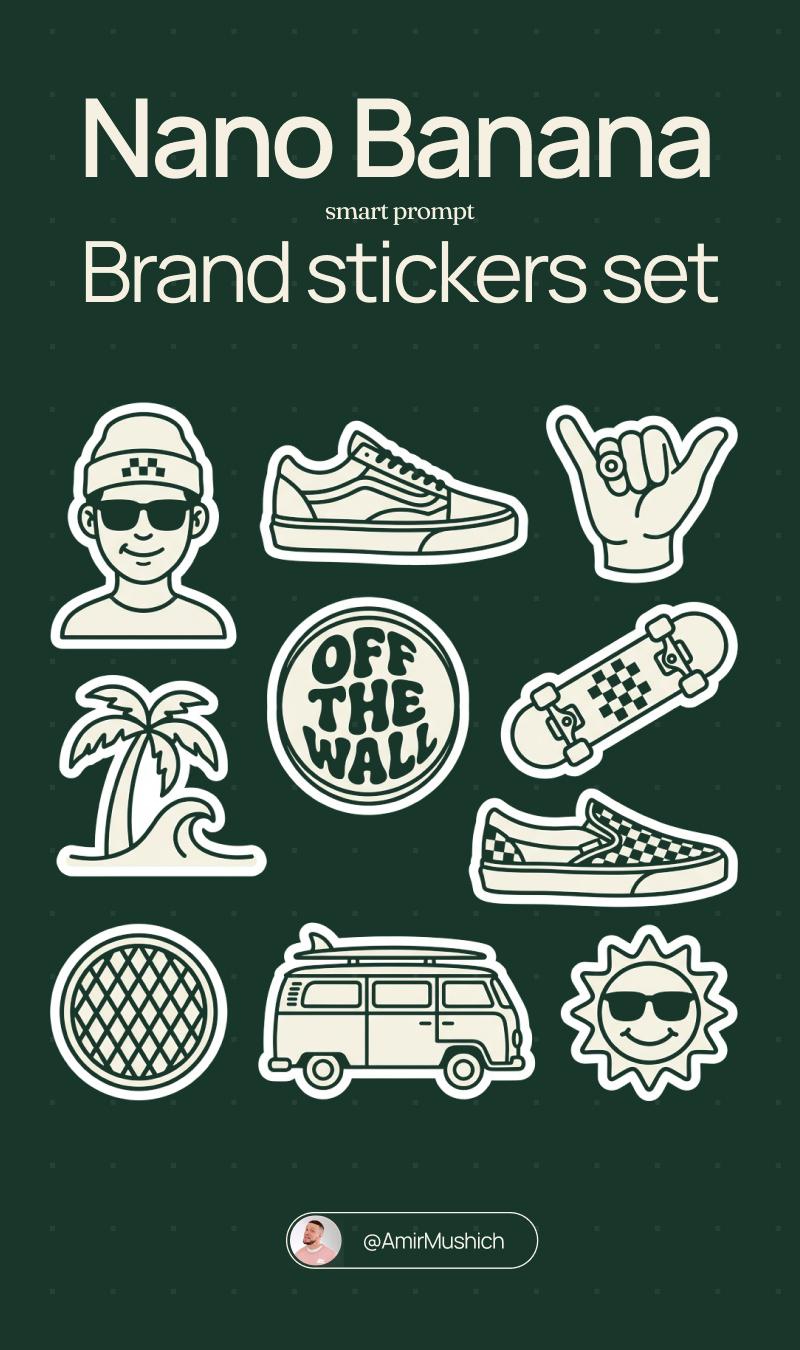 Brand sticker sheet vector set: GPT Image 2 prompt
