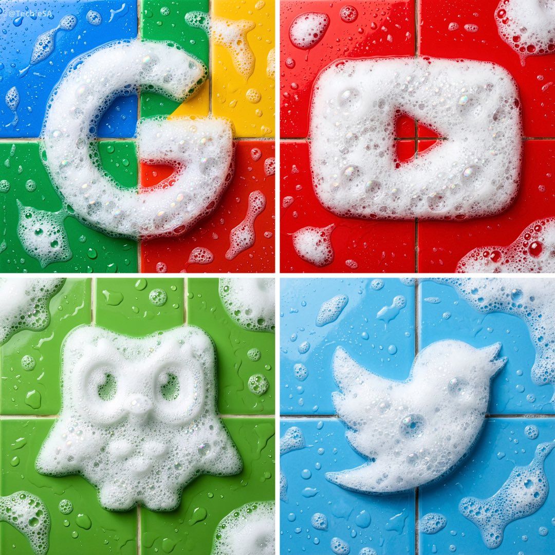 Soap foam logo bathroom tiles: GPT Image 2 prompt