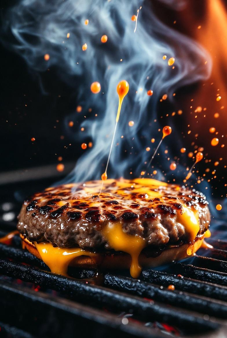Sizzling gourmet cheeseburger: GPT Image 2 prompt