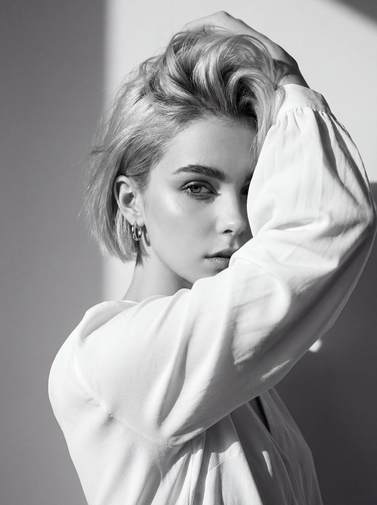 Monochrome high-fashion portrait: GPT Image 2 prompt