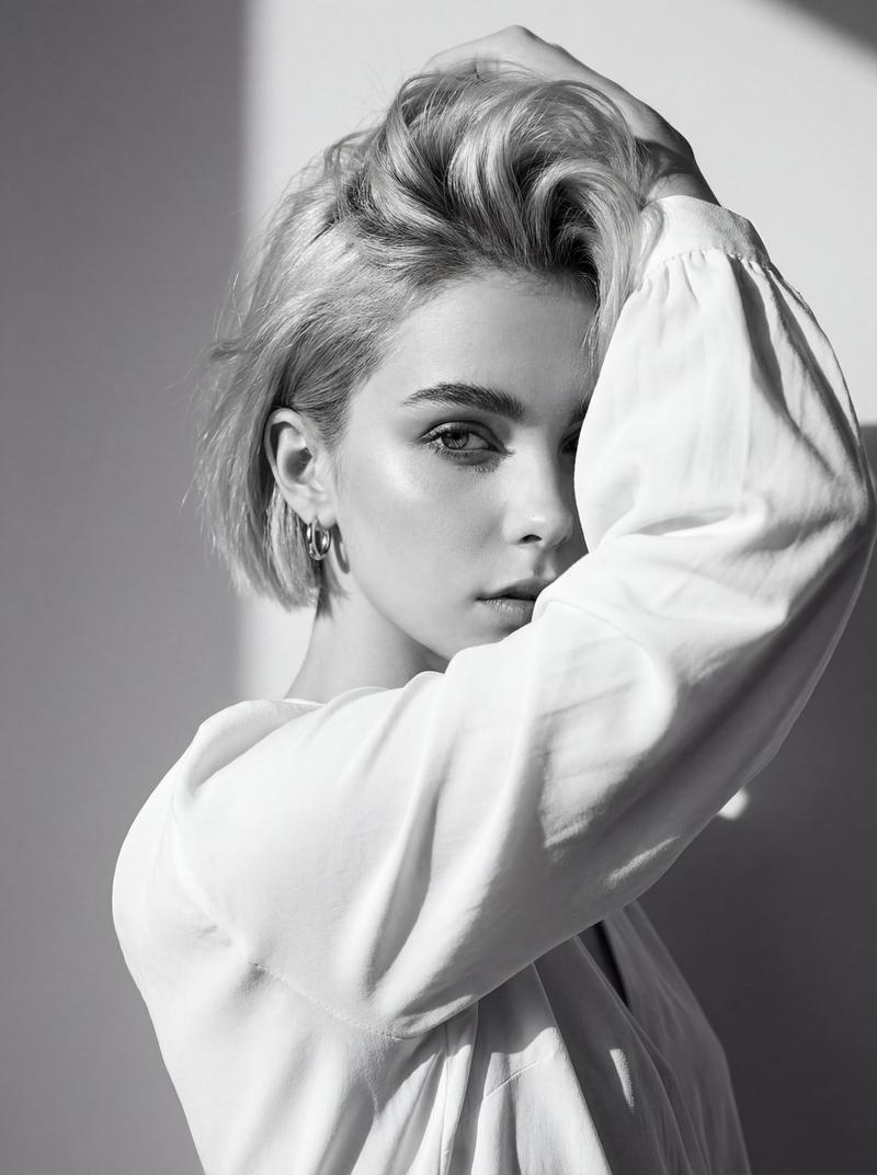 Monochrome high-fashion portrait: GPT Image 2 prompt