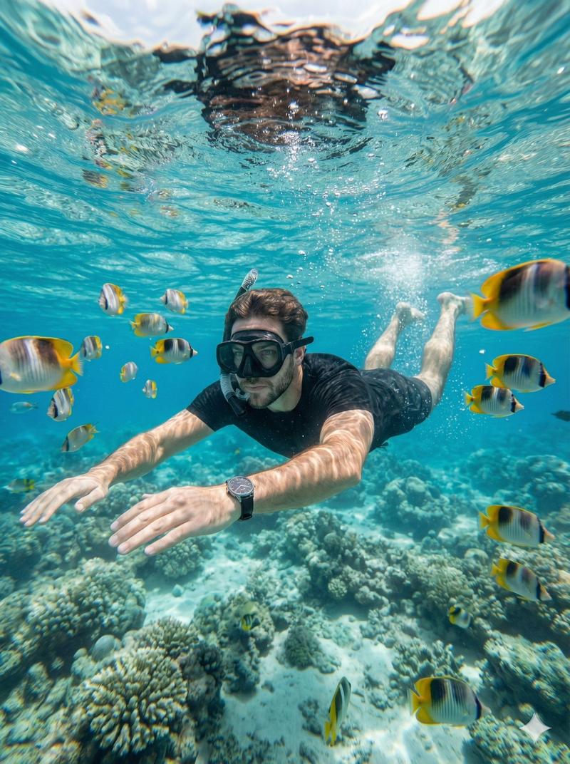 Underwater action camera portrait: GPT Image 2 prompt