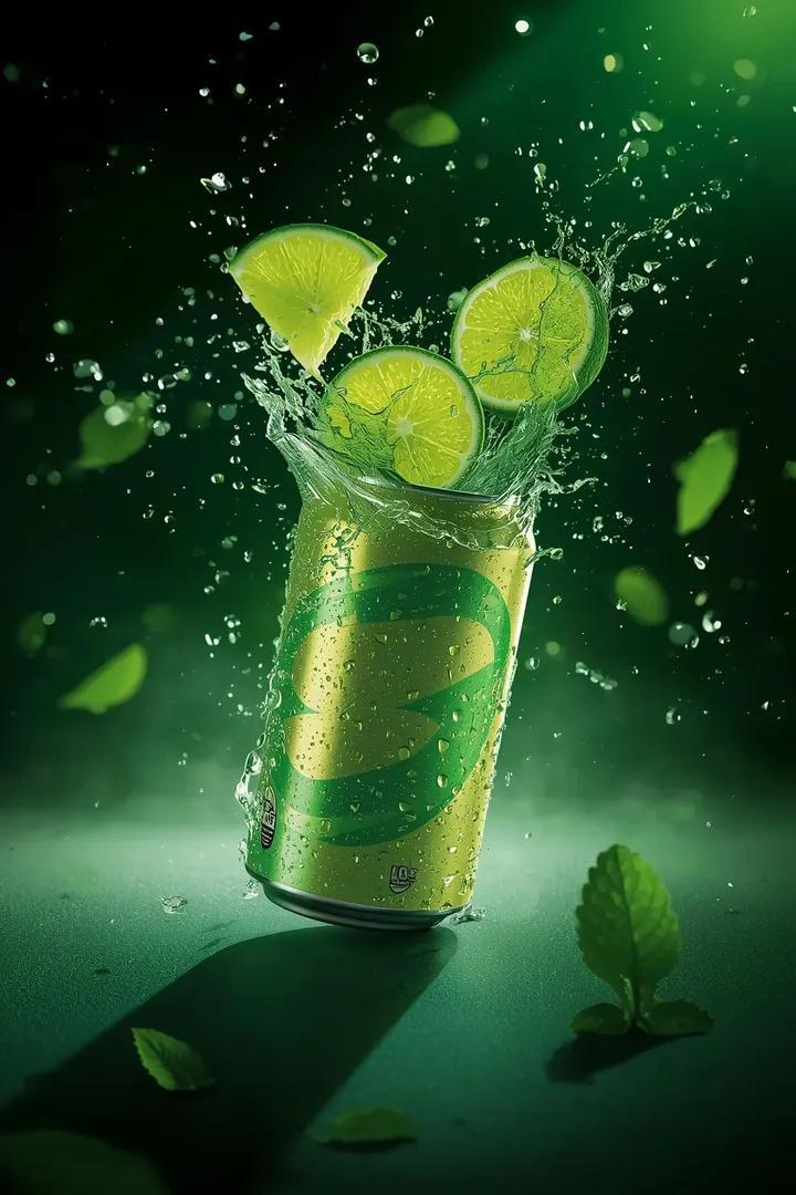 Lime soda can explosion shot: GPT Image 2 prompt