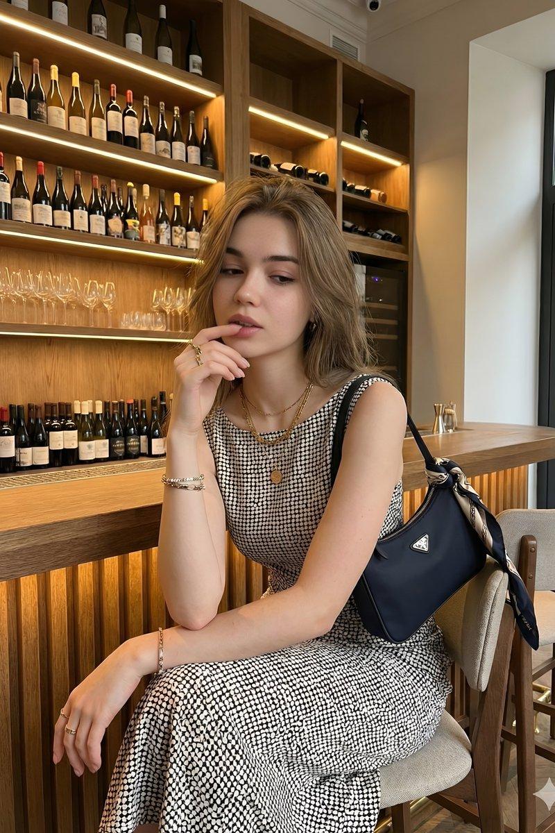 Polka dot wine bar luxury portrait: GPT Image 2 prompt