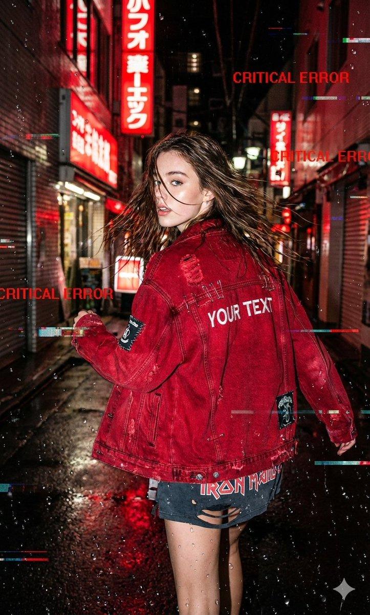 Neo-Tokyo rainy alley red jacket: GPT Image 2 prompt