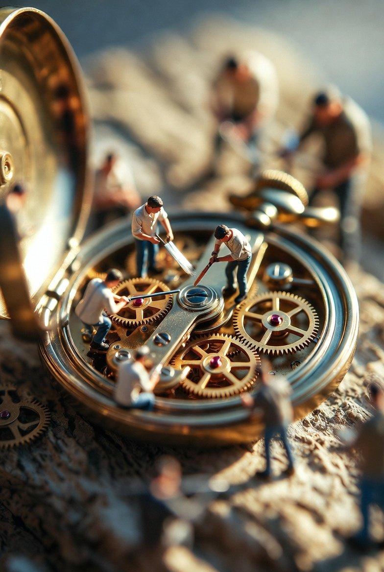 Macro tiny watch restoration team: GPT Image 2 prompt