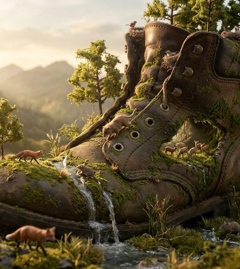 Colossal object as living biome: GPT Image 2 prompt