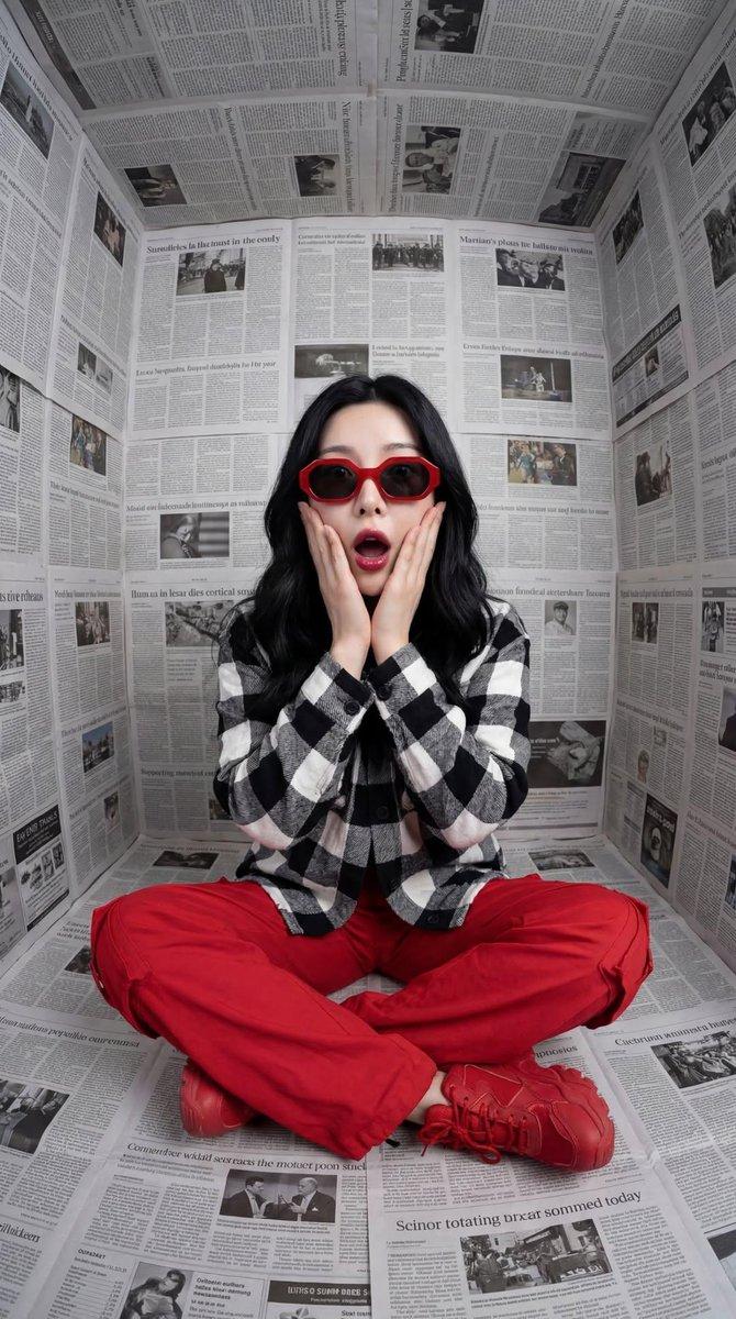 Surreal red sunglasses fashion portrait: GPT Image 2 prompt